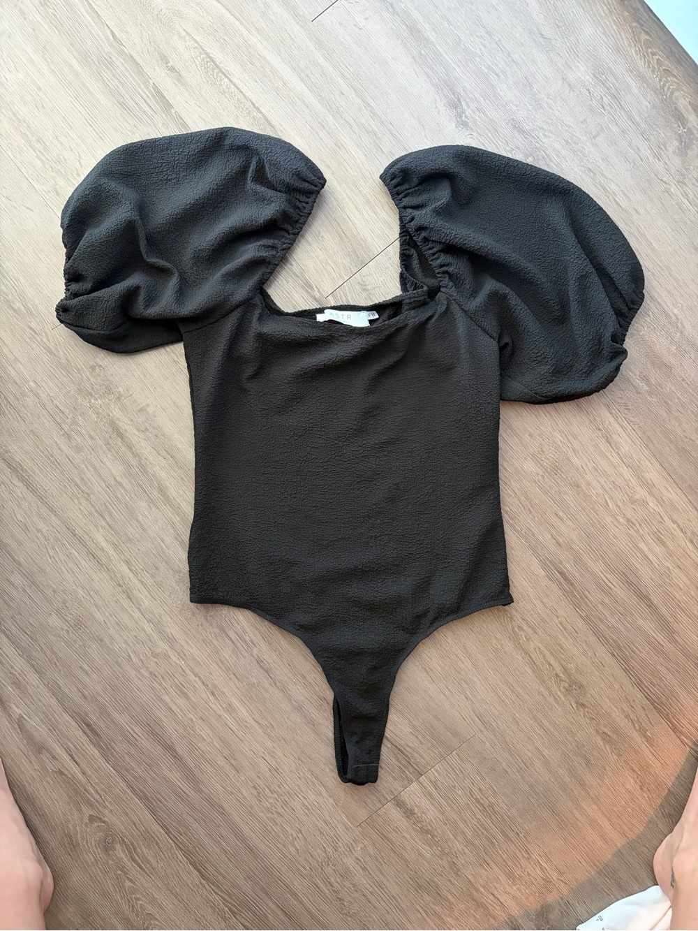 ASTR The Label Black Puff-Sleeve Bodysuit - Women's Fashion